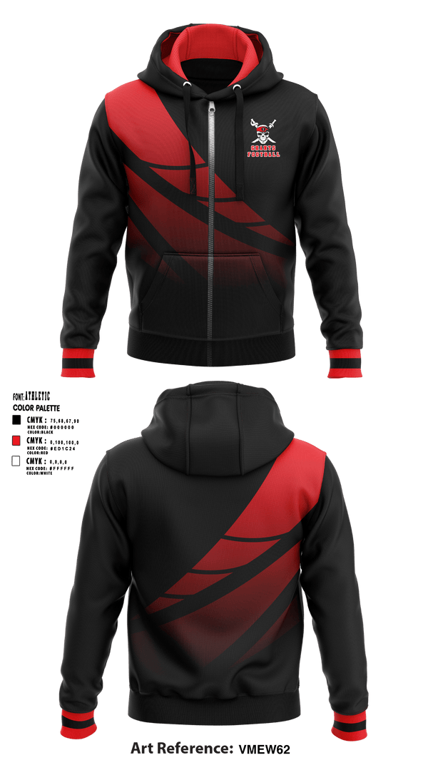 Zip Hoodie, Pirates, Football, Teamtime, Team time, sublimation, custom sports apparel, team uniforms, spirit wear, spiritwear, sports uniforms, custom shirts, team store, custom team store, fundraiser sports, apparel fundraiser