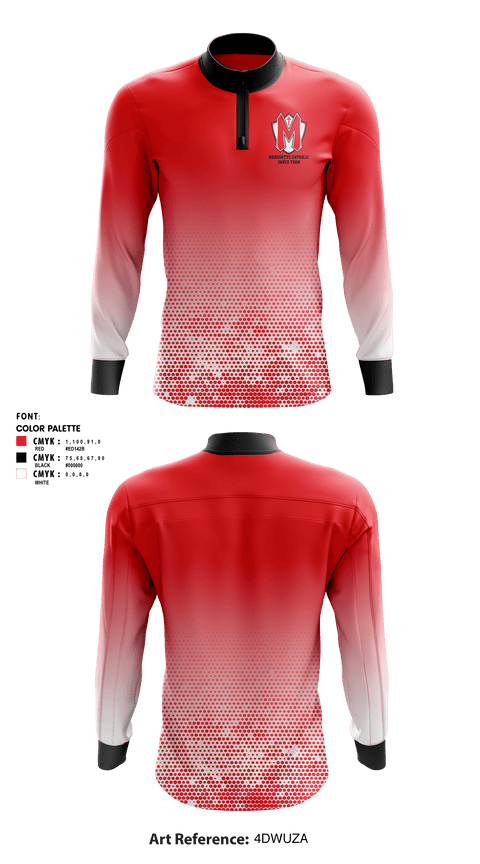 Quarter Zip Jacket, Marquette Catholic High School Dance, Spirit Store, Teamtime, Team time, sublimation, custom sports apparel, team uniforms, spirit wear, spiritwear, sports uniforms, custom shirts, team store, custom team store, fundraiser sports, apparel fundraiser