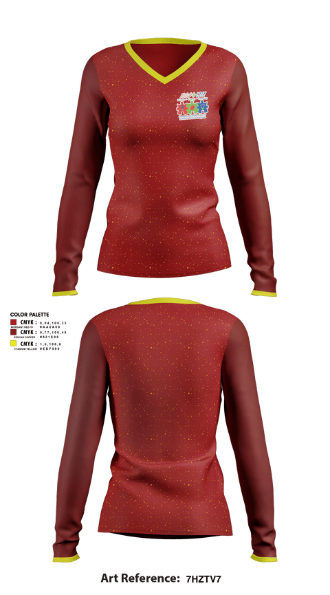 Women's Long Sleeve Vneck Shirt, Phoenix Steppers, Cheer, Teamtime, Team time, sublimation, custom sports apparel, team uniforms, spirit wear, spiritwear, sports uniforms, custom shirts, team store, custom team store, fundraiser sports, apparel fundraiser