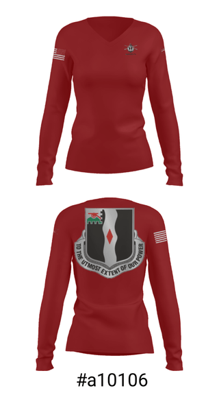 Women's Long Sleeve Vneck Shirt, Apache, Army, Teamtime, Team time, sublimation, custom sports apparel, team uniforms, spirit wear, spiritwear, sports uniforms, custom shirts, team store, custom team store, fundraiser sports, apparel fundraiser