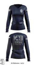 Irving Police K9 Unit 73761105 Women's Long Sleeve V-neck Shirt - 2