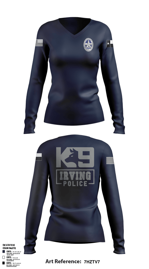 Women's Long Sleeve Vneck Shirt, , Police, Teamtime, Team time, sublimation, custom sports apparel, team uniforms, spirit wear, spiritwear, sports uniforms, custom shirts, team store, custom team store, fundraiser sports, apparel fundraiser