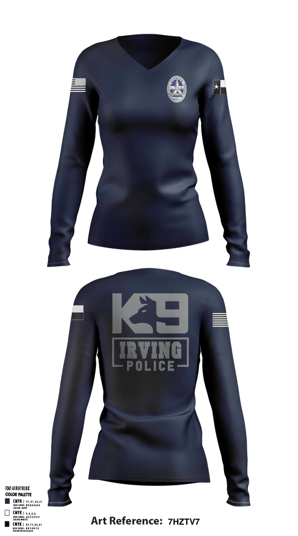 Women's Long Sleeve Vneck Shirt, , Police, Teamtime, Team time, sublimation, custom sports apparel, team uniforms, spirit wear, spiritwear, sports uniforms, custom shirts, team store, custom team store, fundraiser sports, apparel fundraiser