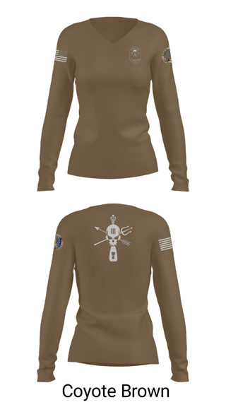 Women's Long Sleeve Vneck Shirt, , Army, Teamtime, Team time, sublimation, custom sports apparel, team uniforms, spirit wear, spiritwear, sports uniforms, custom shirts, team store, custom team store, fundraiser sports, apparel fundraiser