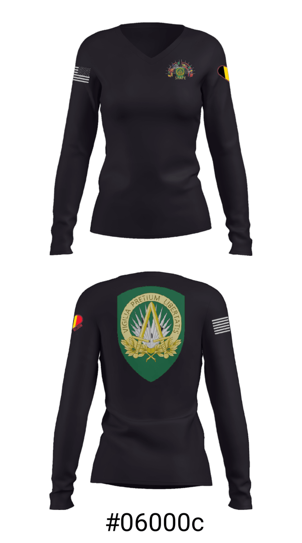 Women's Long Sleeve Vneck Shirt, , Army, Teamtime, Team time, sublimation, custom sports apparel, team uniforms, spirit wear, spiritwear, sports uniforms, custom shirts, team store, custom team store, fundraiser sports, apparel fundraiser