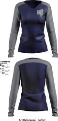 Moss Point Athletics 65498589 Women's Long Sleeve V-neck Shirt - 4