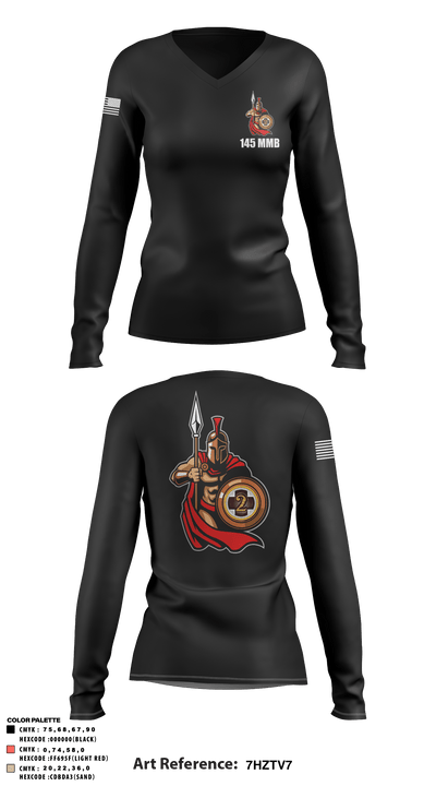 145 MMB 14990941 Women's Long Sleeve V-neck Shirt - 1