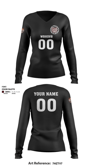 Women's Long Sleeve Vneck Shirt, West Bridgewater High School Volleyball, Women's Volleyball, Teamtime, Team time, sublimation, custom sports apparel, team uniforms, spirit wear, spiritwear, sports uniforms, custom shirts, team store, custom team store, fundraiser sports, apparel fundraiser