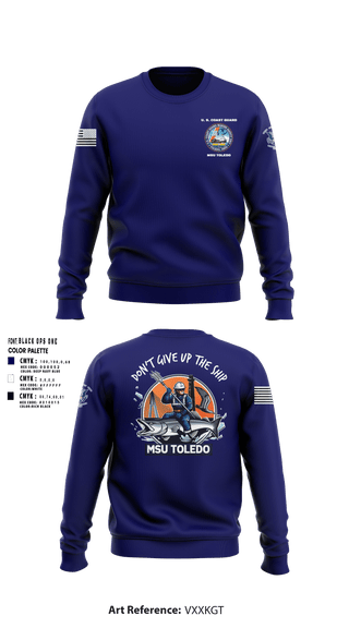 Crew Neck Sweatshirt, MSU Toledo, Coast Guard, Teamtime, Team time, sublimation, custom sports apparel, team uniforms, spirit wear, spiritwear, sports uniforms, custom shirts, team store, custom team store, fundraiser sports, apparel fundraiser