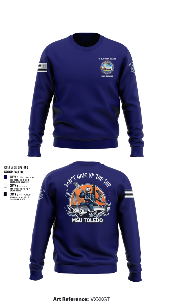 Crew Neck Sweatshirt, MSU Toledo, Coast Guard, Teamtime, Team time, sublimation, custom sports apparel, team uniforms, spirit wear, spiritwear, sports uniforms, custom shirts, team store, custom team store, fundraiser sports, apparel fundraiser