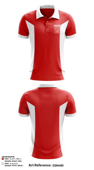 Milton High School Cheer 85377589 Short Sleeve Performance Polo - 1
