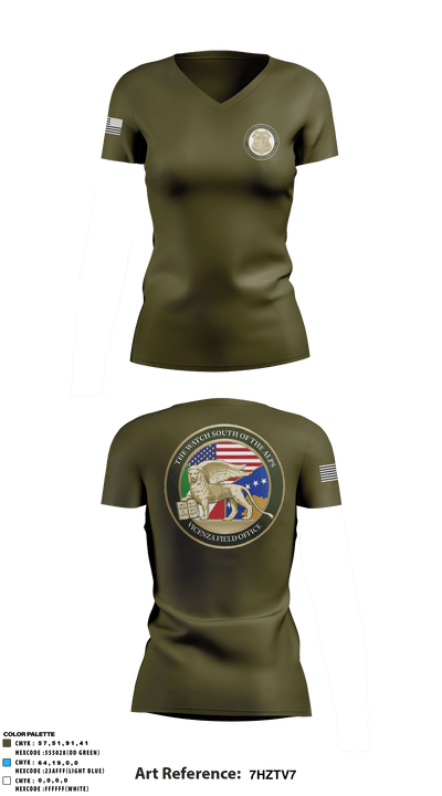 Vicenza Field Office 4611375 Women's Short Sleeve V-neck Shirt - 1