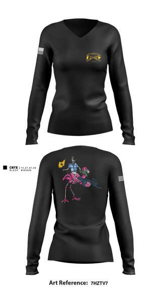 Women's Long Sleeve Vneck Shirt, , National Guard, Teamtime, Team time, sublimation, custom sports apparel, team uniforms, spirit wear, spiritwear, sports uniforms, custom shirts, team store, custom team store, fundraiser sports, apparel fundraiser