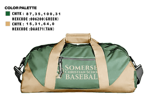 Duffle Bag, Somerset Christian School Baseball, Baseball, Teamtime, Team time, sublimation, custom sports apparel, team uniforms, spirit wear, spiritwear, sports uniforms, custom shirts, team store, custom team store, fundraiser sports, apparel fundraiser