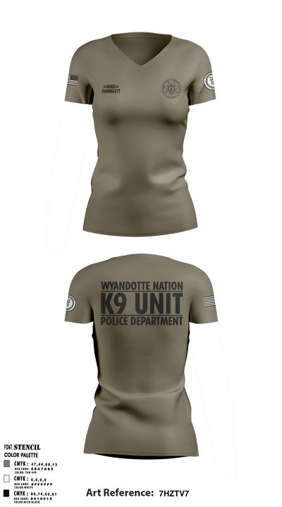 K9 Unit 27578074 Women's Short Sleeve V-neck Shirt - 4