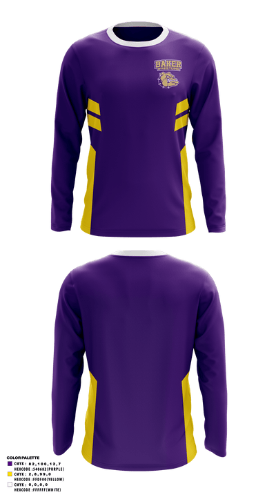 Baker Middle School Wrestling 91930617 Long Sleeve Performance Shirt - 1