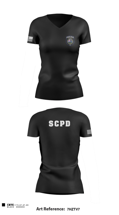 SCPD 67368441 Women's Short Sleeve V-neck Shirt - 1