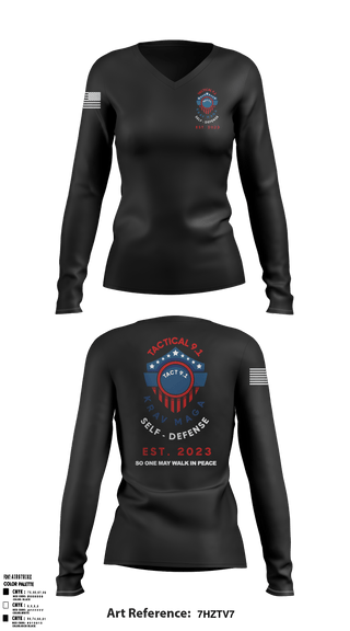 Women's Long Sleeve Vneck Shirt, Tactical 9.1 Krav Maga Self Defense, Wrestling, Teamtime, Team time, sublimation, custom sports apparel, team uniforms, spirit wear, spiritwear, sports uniforms, custom shirts, team store, custom team store, fundraiser sports, apparel fundraiser