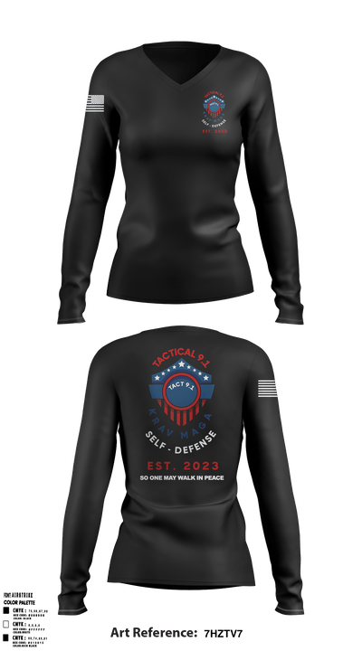Tactical 9.1 Krav Maga Self Defense 91416954 Women's Long Sleeve V-neck Shirt - 1