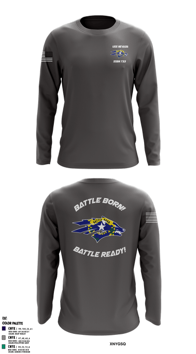 USS NEVADA SSBN 733 65073503 Long Sleeve Performance Shirt - 4