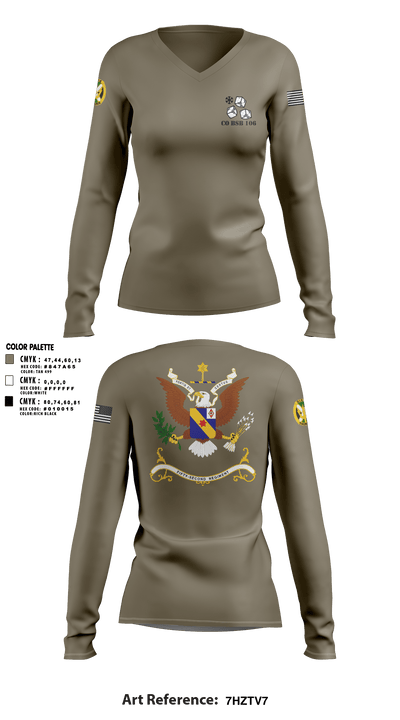 1-155th Dixie Thunder 83572891 Women's Long Sleeve V-neck Shirt - 4