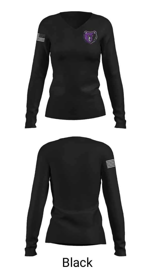 Women's Long Sleeve Vneck Shirt, Rocky Mountain High School Volleyball, Women's Volleyball, Teamtime, Team time, sublimation, custom sports apparel, team uniforms, spirit wear, spiritwear, sports uniforms, custom shirts, team store, custom team store, fundraiser sports, apparel fundraiser