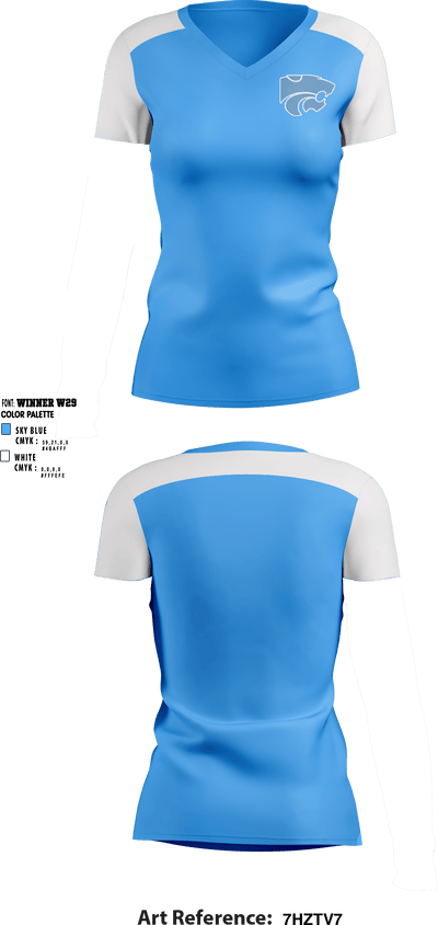 Centreville High School Cheer 39790285 Women's Short Sleeve V-neck Shirt - 1