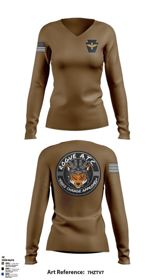 Women's Long Sleeve Vneck Shirt, , National Guard, Teamtime, Team time, sublimation, custom sports apparel, team uniforms, spirit wear, spiritwear, sports uniforms, custom shirts, team store, custom team store, fundraiser sports, apparel fundraiser