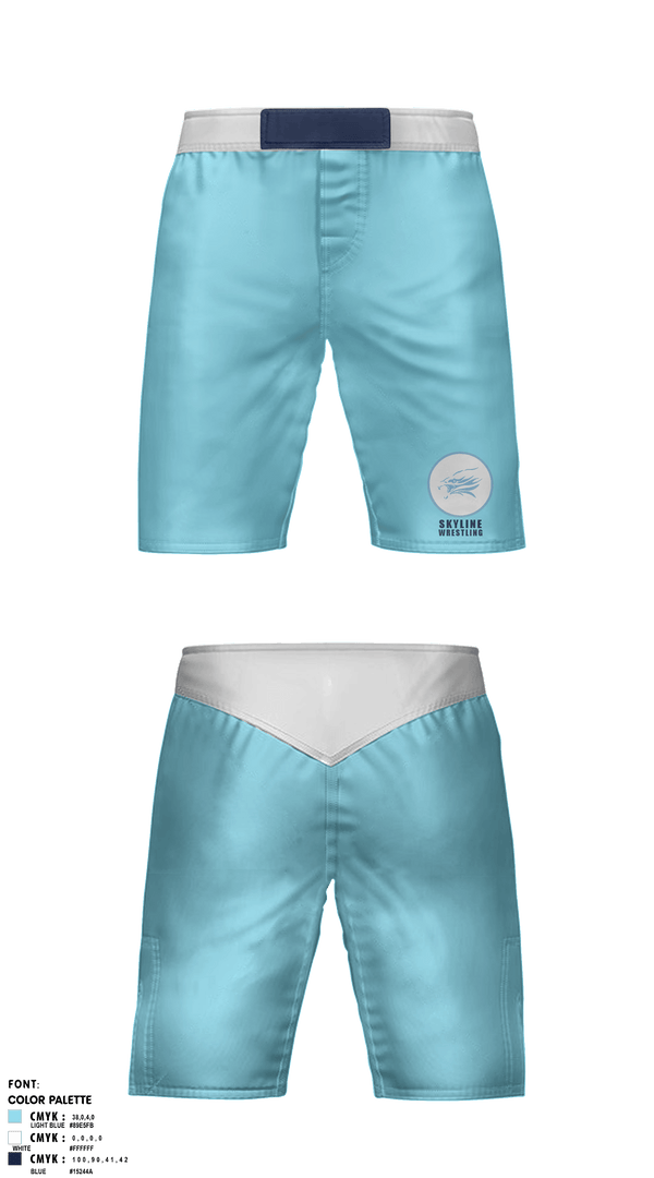 Fight Shorts, Skyline High School Wrestling, Wrestling, Teamtime, Team time, sublimation, custom sports apparel, team uniforms, spirit wear, spiritwear, sports uniforms, custom shirts, team store, custom team store, fundraiser sports, apparel fundraiser