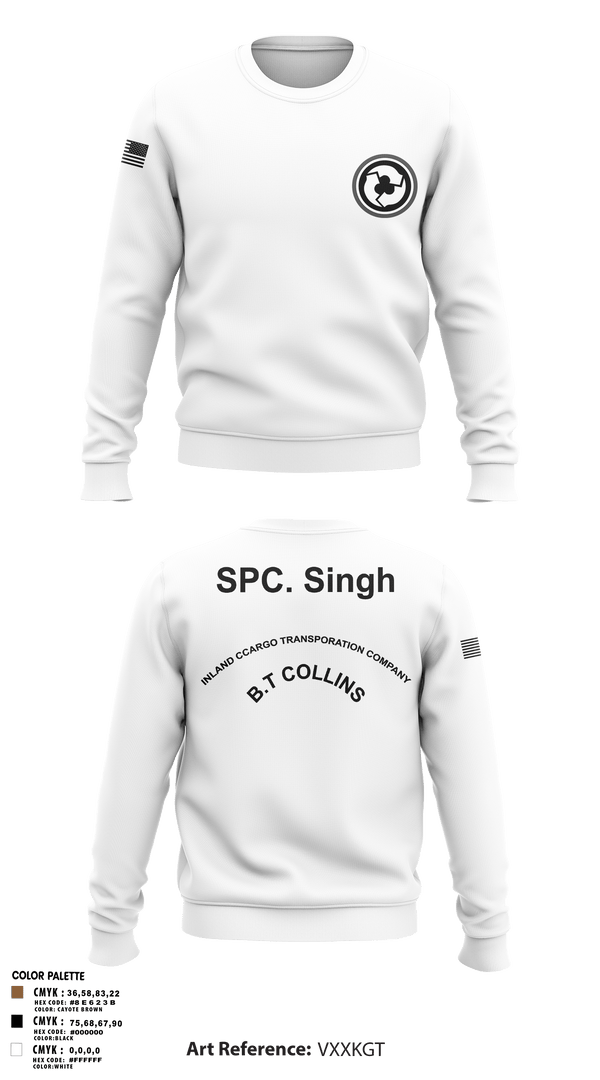 Crew Neck Sweatshirt, 227TH ICTC, Army, Teamtime, Team time, sublimation, custom sports apparel, team uniforms, spirit wear, spiritwear, sports uniforms, custom shirts, team store, custom team store, fundraiser sports, apparel fundraiser