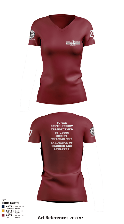 Women's Short Sleeve Vneck Shirt, FCA ( Fellowship of Christian Athletes ) South Jersey, Spirit Store, Teamtime, Team time, sublimation, custom sports apparel, team uniforms, spirit wear, spiritwear, sports uniforms, custom shirts, team store, custom team store, fundraiser sports, apparel fundraiser