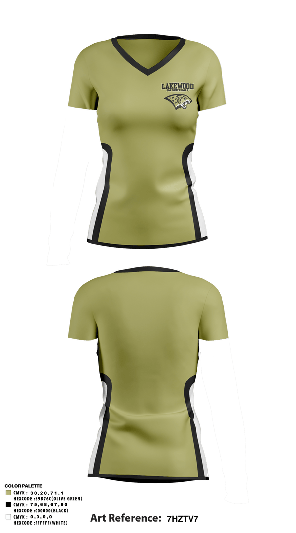 Women's Short Sleeve Vneck Shirt, Lakewood High School Basketball, Women's Basketball, Teamtime, Team time, sublimation, custom sports apparel, team uniforms, spirit wear, spiritwear, sports uniforms, custom shirts, team store, custom team store, fundraiser sports, apparel fundraiser