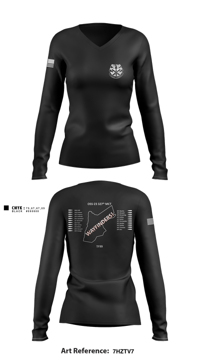 327th MCT 96493981 Women's Long Sleeve V-neck Shirt - 6