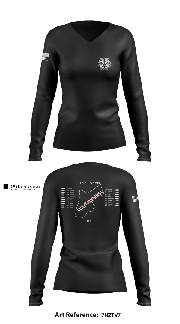 Women's Long Sleeve Vneck Shirt, , Army, Teamtime, Team time, sublimation, custom sports apparel, team uniforms, spirit wear, spiritwear, sports uniforms, custom shirts, team store, custom team store, fundraiser sports, apparel fundraiser