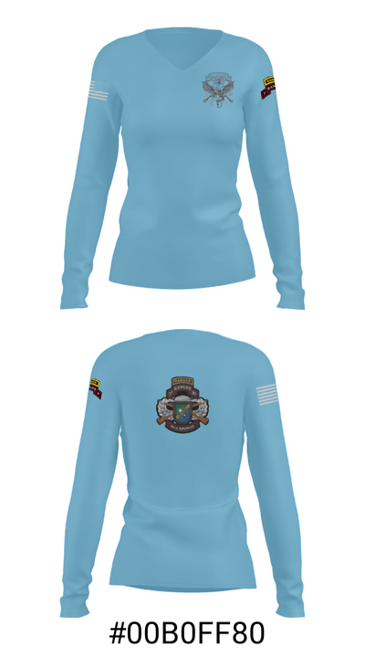 75th RGT 3rd BN Co C Alpha 88655986 Women's Long Sleeve V-neck Shirt - 22