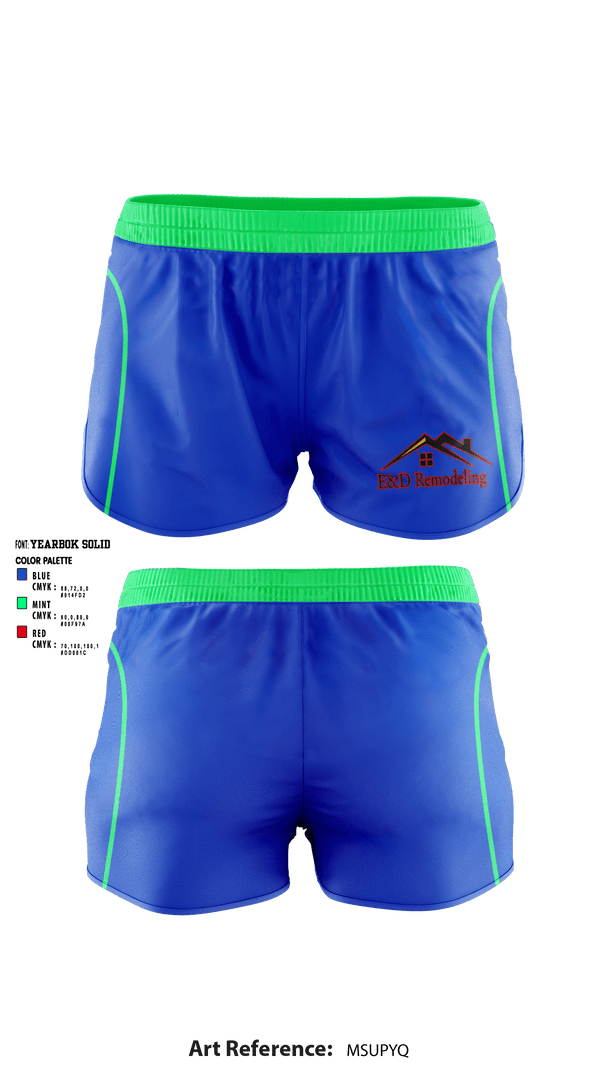 Women's Shorts, E&D Remodeling and Siding LLC, , Teamtime, Team time, sublimation, custom sports apparel, team uniforms, spirit wear, spiritwear, sports uniforms, custom shirts, team store, custom team store, fundraiser sports, apparel fundraiser