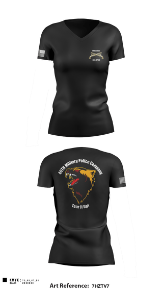 Women's Short Sleeve Vneck Shirt, 46th Military Police Company, , Teamtime, Team time, sublimation, custom sports apparel, team uniforms, spirit wear, spiritwear, sports uniforms, custom shirts, team store, custom team store, fundraiser sports, apparel fundraiser