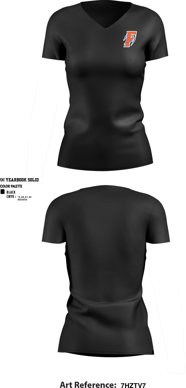 Women's Short Sleeve Vneck Shirt, Floyd Henson Junior High School, Spirit Store, Teamtime, Team time, sublimation, custom sports apparel, team uniforms, spirit wear, spiritwear, sports uniforms, custom shirts, team store, custom team store, fundraiser sports, apparel fundraiser
