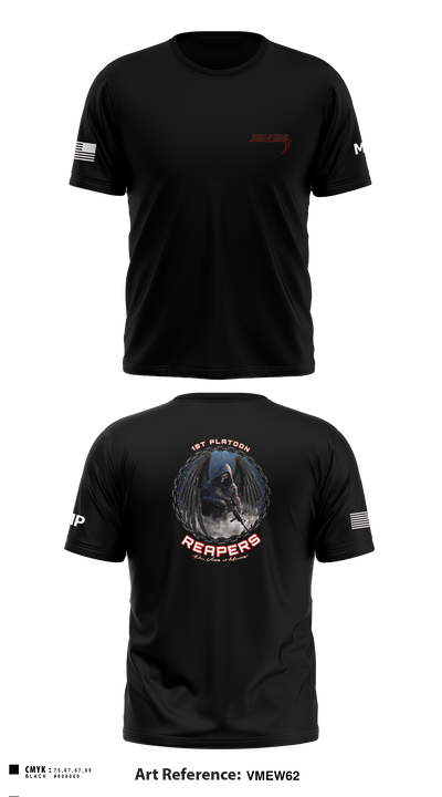 49th A co 1st Platoon REAPERS 78641109 Short Sleeve Performance Shirt - 2