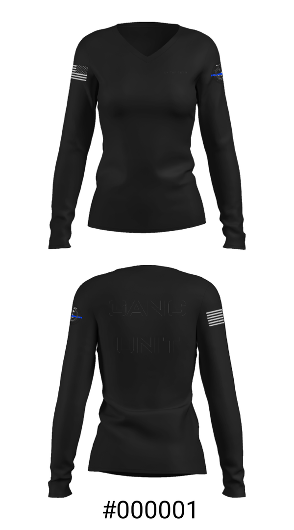 Women's Long Sleeve Vneck Shirt, , Police, Teamtime, Team time, sublimation, custom sports apparel, team uniforms, spirit wear, spiritwear, sports uniforms, custom shirts, team store, custom team store, fundraiser sports, apparel fundraiser