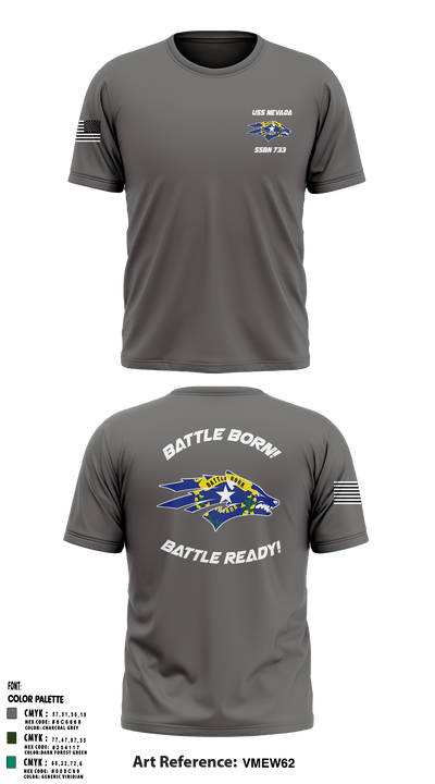 USS NEVADA SSBN 733 65073503 Short Sleeve Performance Shirt - 4