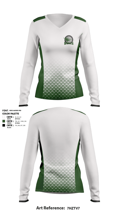 Sarasota Suncoast Academy 29121849 Women's Long Sleeve V-neck Shirt - 1