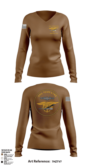 Women's Long Sleeve Vneck Shirt, , Navy, Teamtime, Team time, sublimation, custom sports apparel, team uniforms, spirit wear, spiritwear, sports uniforms, custom shirts, team store, custom team store, fundraiser sports, apparel fundraiser