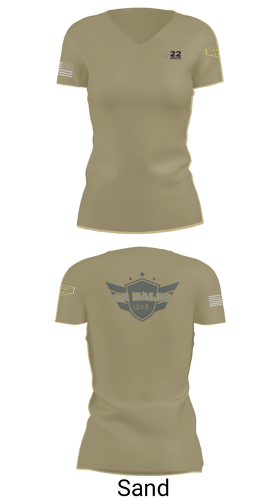 22 Halos 54349080 Women's Short Sleeve V-neck Shirt - 24