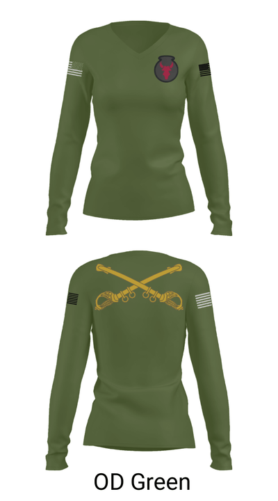 1-145th Armor 33702857 Women's Long Sleeve V-neck Shirt - 40