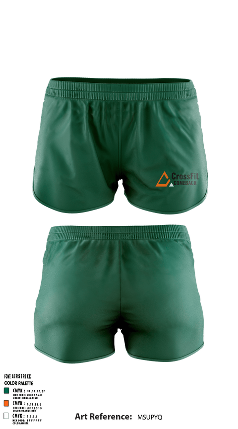 Women's Shorts, Crossfit ComebackCrossfit Comeback, , Teamtime, Team time, sublimation, custom sports apparel, team uniforms, spirit wear, spiritwear, sports uniforms, custom shirts, team store, custom team store, fundraiser sports, apparel fundraiser