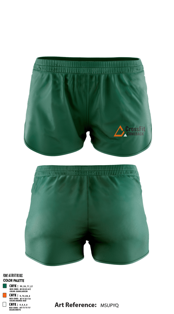 Women's Shorts, Crossfit ComebackCrossfit Comeback, , Teamtime, Team time, sublimation, custom sports apparel, team uniforms, spirit wear, spiritwear, sports uniforms, custom shirts, team store, custom team store, fundraiser sports, apparel fundraiser