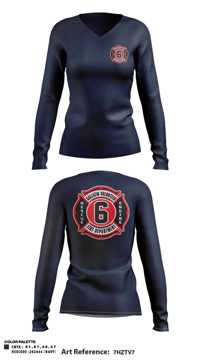 Gallatin Volunteer Fire Department 56059677 Women's Long Sleeve V-neck Shirt - 8