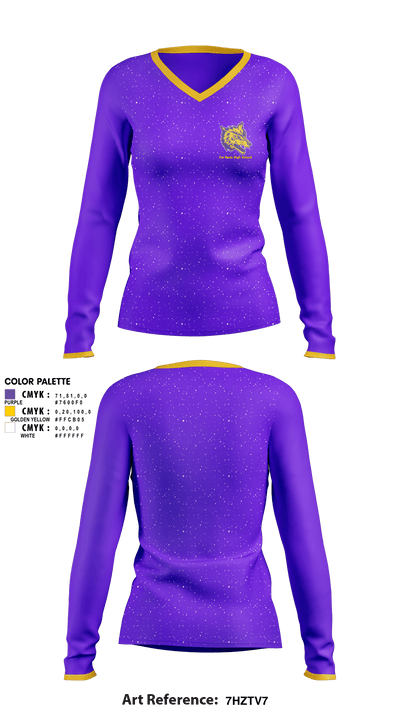 Cut Bank High School cheer 95252455 Women's Long Sleeve V-neck Shirt - 1