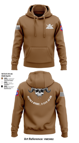 Hoodie, ALPHA BTRY, 2-319th AFAR, Army, Teamtime, Team time, sublimation, custom sports apparel, team uniforms, spirit wear, spiritwear, sports uniforms, custom shirts, team store, custom team store, fundraiser sports, apparel fundraiser